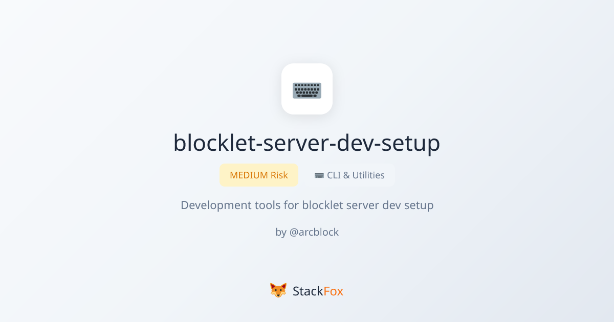 blocklet-server-dev-setup - Claude Code Skill | StackFox | StackFox