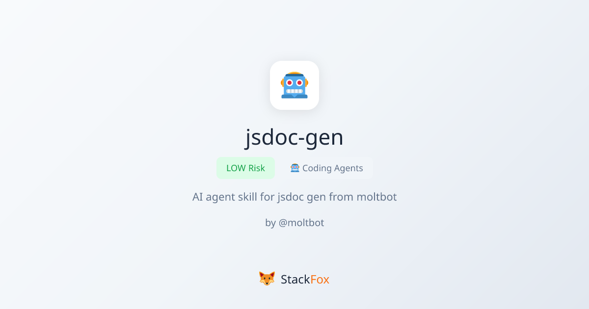 jsdoc-gen - Claude Code Skill | StackFox | StackFox